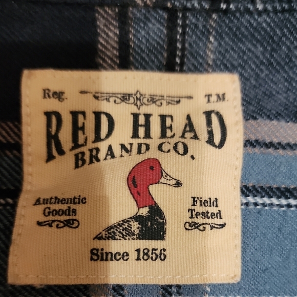 Red and Blue Casual Button Down Shirt with Plaid Pattern - Picture 2 of 4